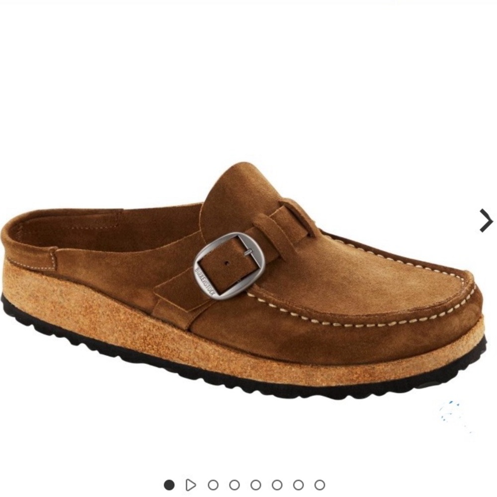 Birkenstock Buckley Clog in “Tea” Colored Suede